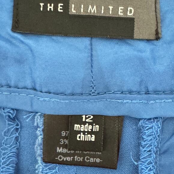 The Limited Shorts Size 12 Blue Cuffed Cotton Blend Stretch Casual Bermuda - Picture 11 of 13